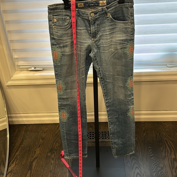 AG Embroidered ‘Stilt Cigarette Leg’ Denim Jeans - Picture 2 of 10